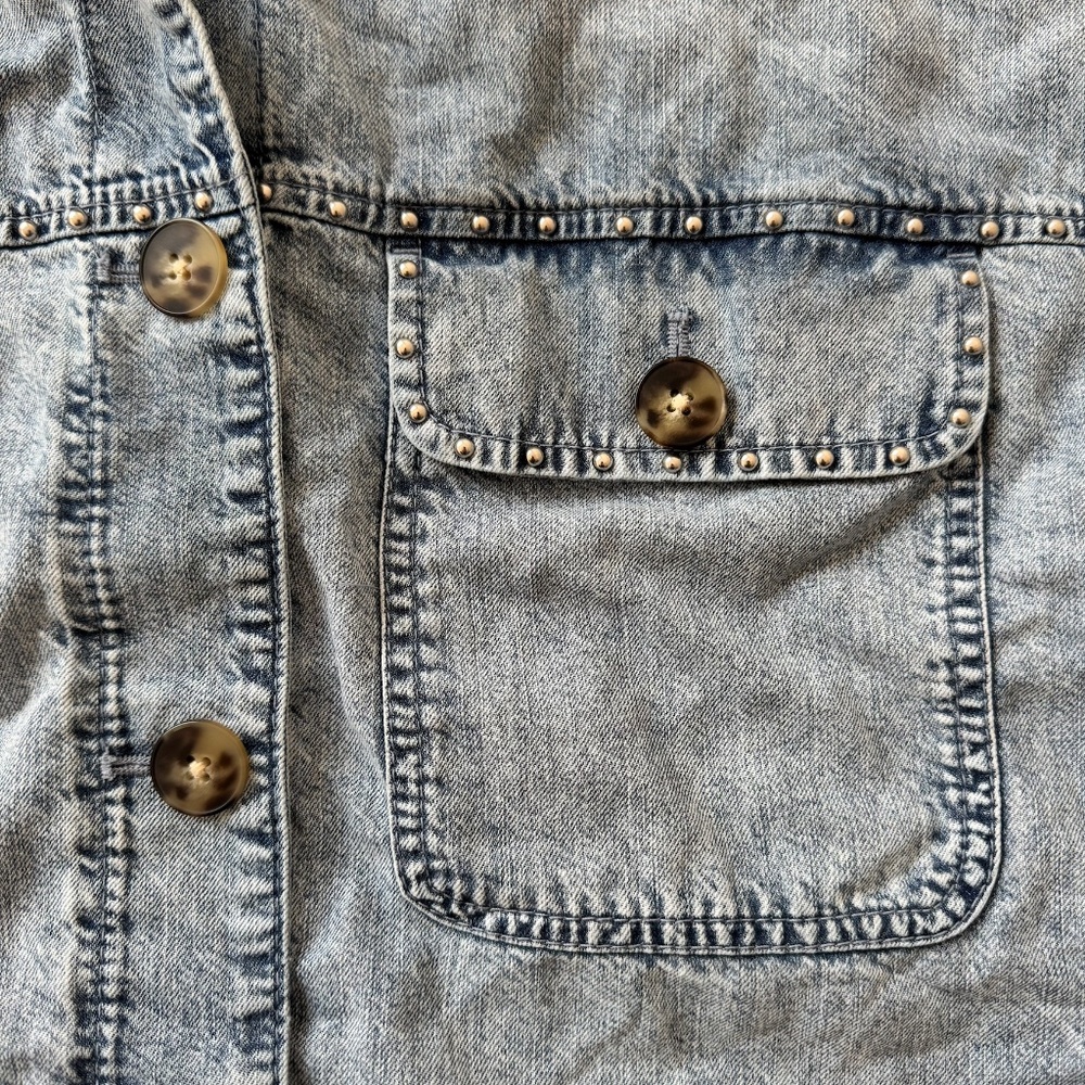 AE American Eagle Studded Denim Shacket - Picture 2 of 8
